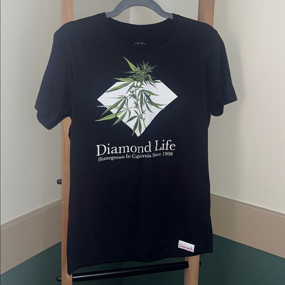 Diamond Supply Co. Black Tee with White Logo Mary Jane
